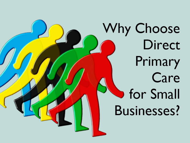 graphic of people coming forward to illustrate direct primary care for small businesses