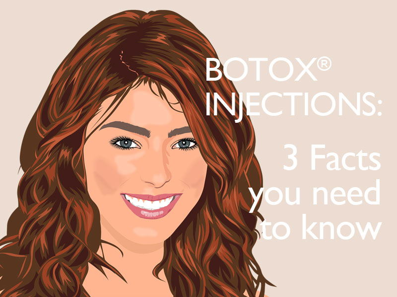 Stylized happy woman to illustrate 3 facts about Botox® injections
